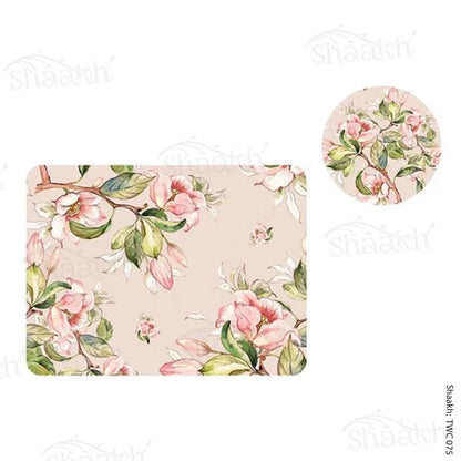 Branches laden with Spring Flowers Coordinated Mats & Trivets Set | TWC 075 ( 8 Mats, 4 Trivets )