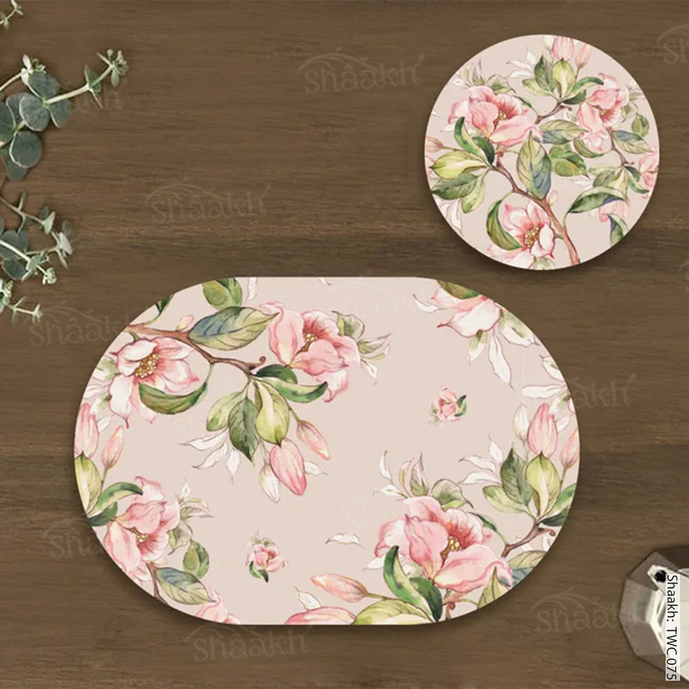 Branches laden with Spring Flowers Coordinated Mats & Trivets Set | TWC 075 ( 8 Mats, 4 Trivets )