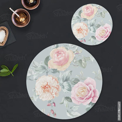 Blooming Roses Coordinated Set | TWC 079 (8 Mats, 4 Trivets)