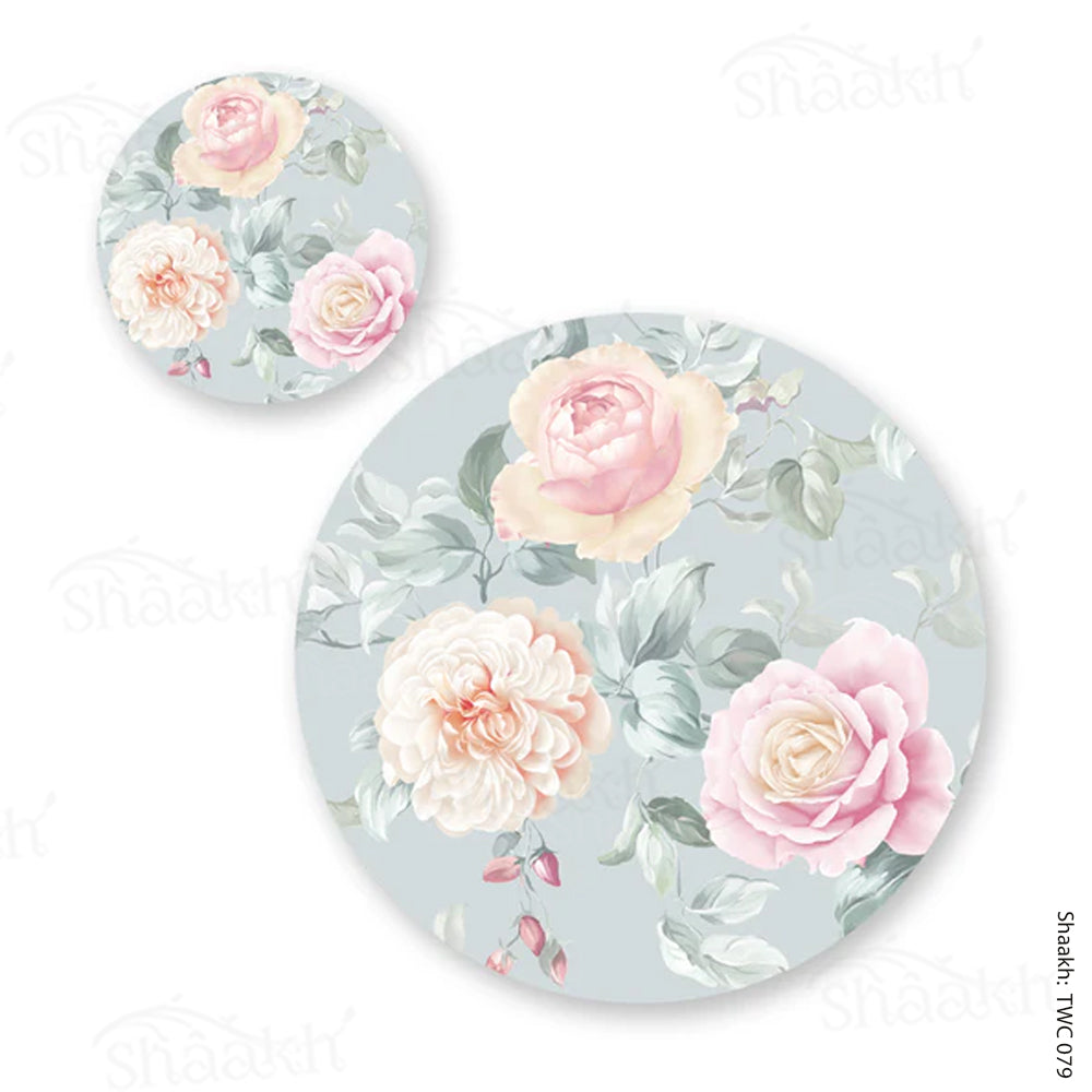 Blooming Roses Coordinated Set | TWC 079 (8 Mats, 4 Trivets)