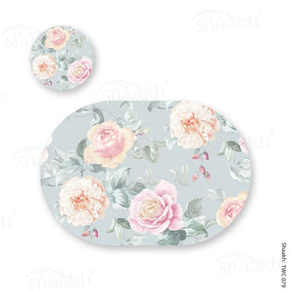 Blooming Roses Coordinated Set | TWC 079 (8 Mats, 4 Trivets)