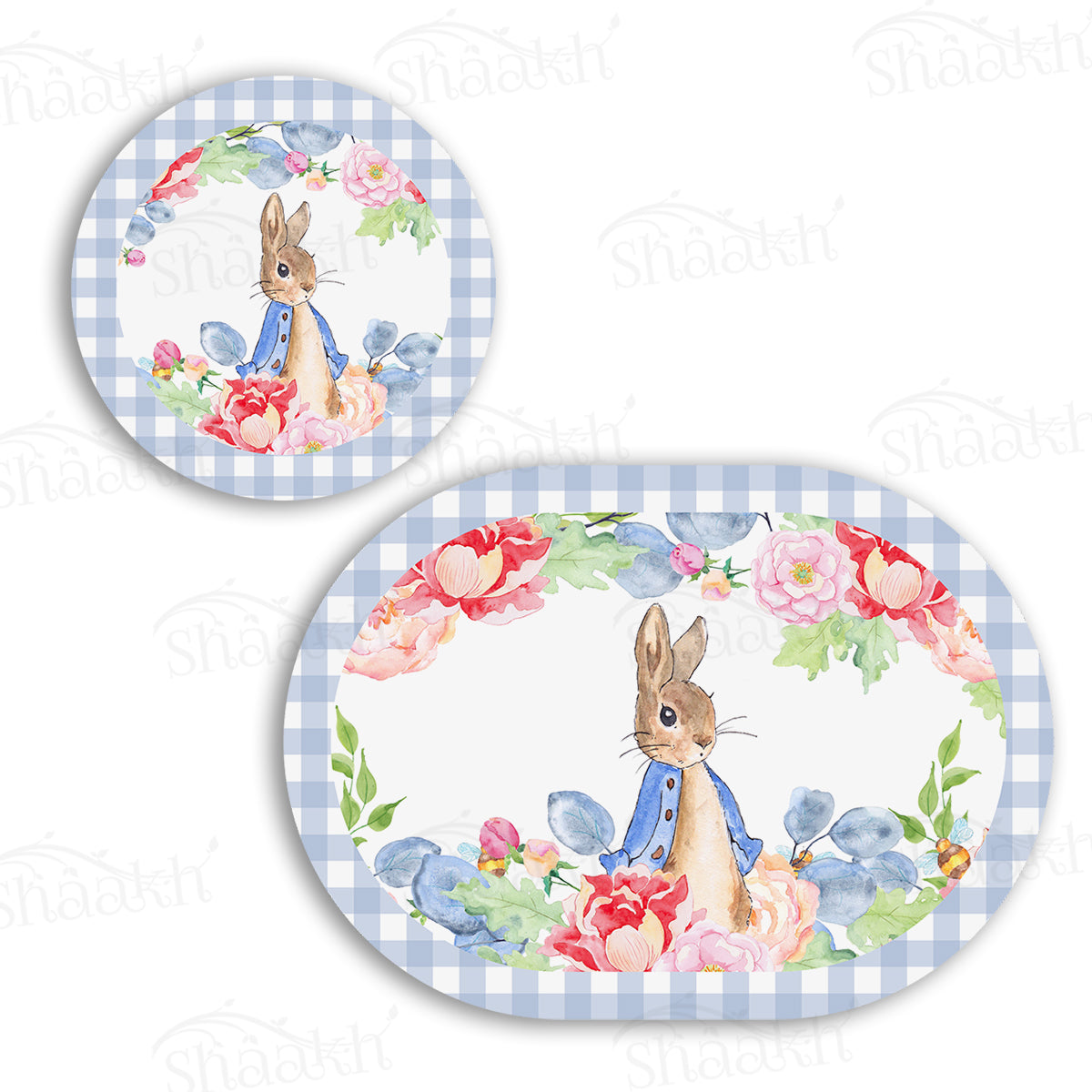 Bunny in Wonderland Coordinated Set | TWC 081 (8 Mats, 4 Trivets)