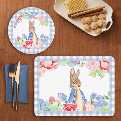 Bunny in Wonderland Coordinated Set | TWC 081 (8 Mats, 4 Trivets)
