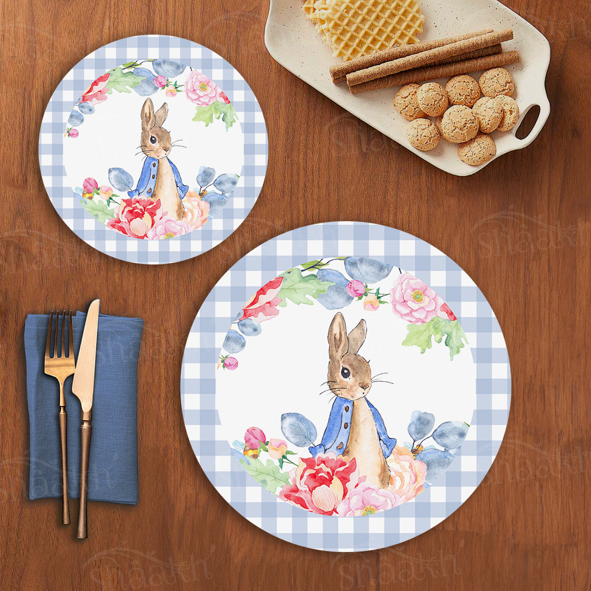 Bunny in Wonderland Coordinated Set | TWC 081 (8 Mats, 4 Trivets)