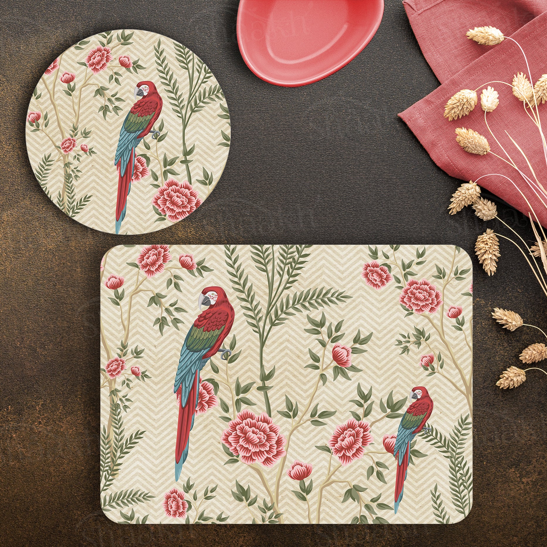 Exotic Chinoiserie Coordinated Set — coordinated dining set by Shaakh, handcrafted in India