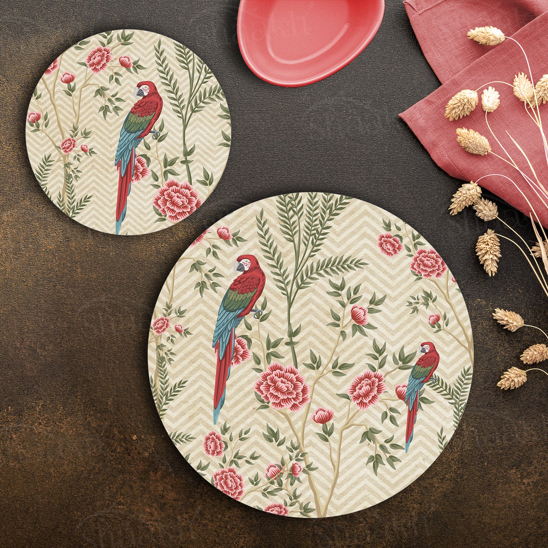 Exotic Chinoiserie Coordinated Set — coordinated dining set by Shaakh, handcrafted in India