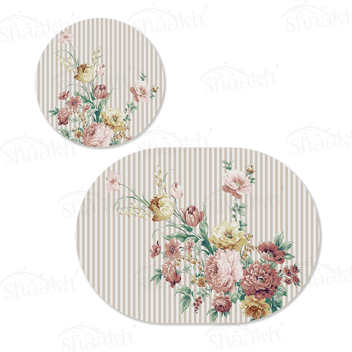 Floral Fantasy Coordinated Set | TWC 086 (8 Mats, 4 Trivets)