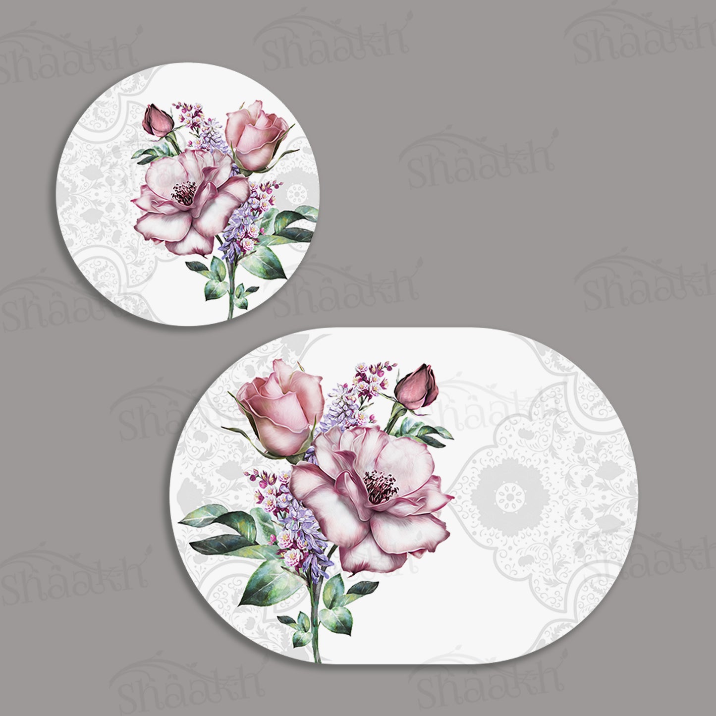 Flowers Bunch Coordinated Set | TWC 087 (8 Mats, 4 Trivets)