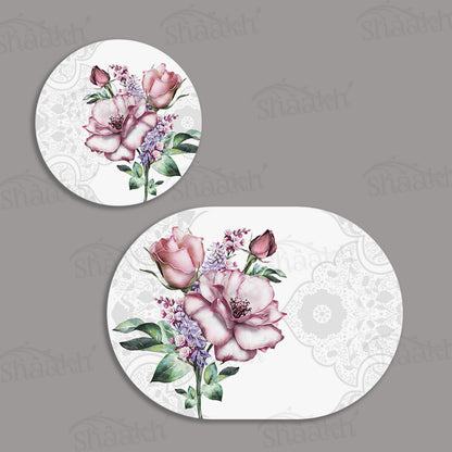 Flowers Bunch Coordinated Set | TWC 087 (8 Mats, 4 Trivets)