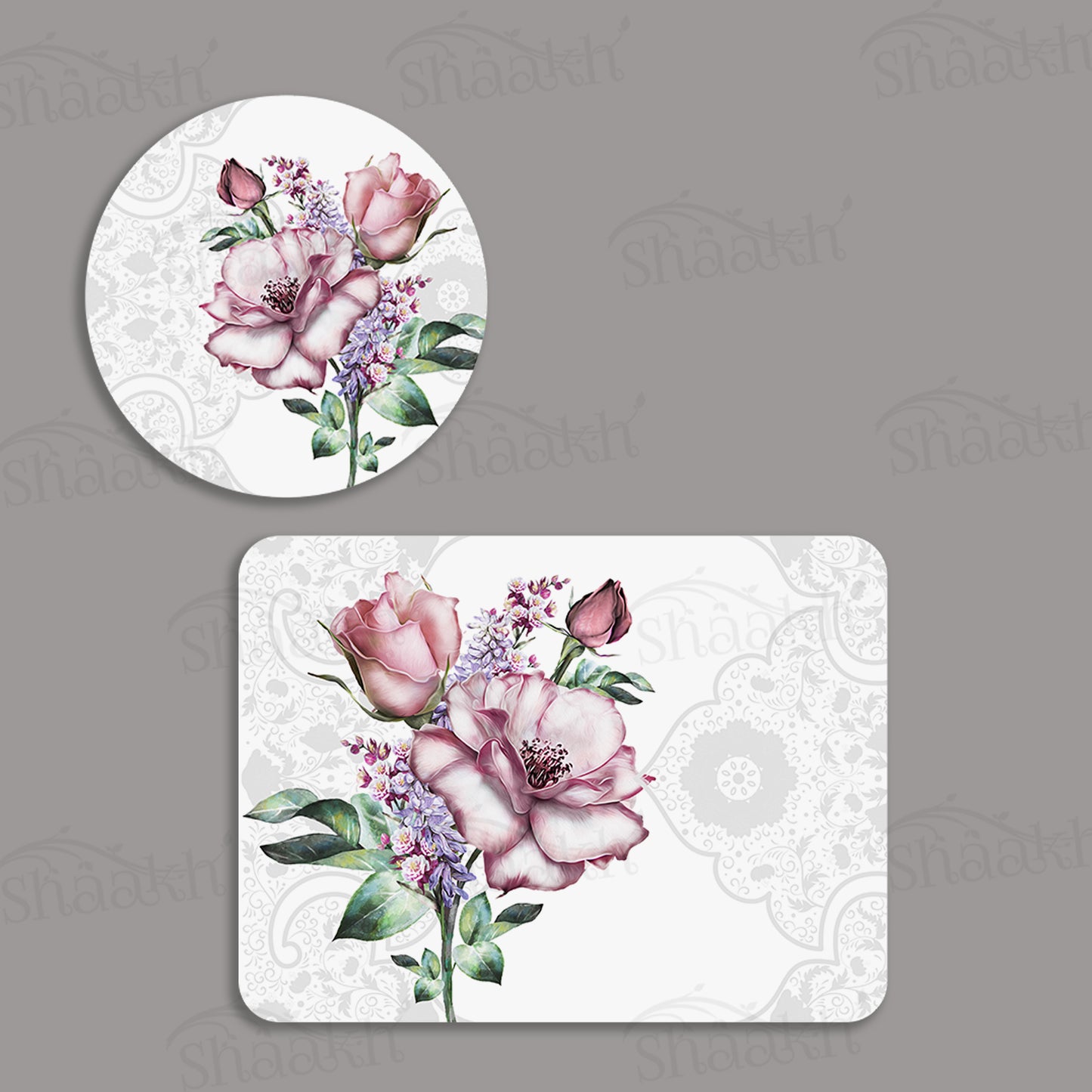 Flowers Bunch Coordinated Set | TWC 087 (8 Mats, 4 Trivets)