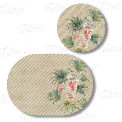 Pastel Orchids Coordinated Set | TWC 089 ( 8 Mats, 4 Trivets )