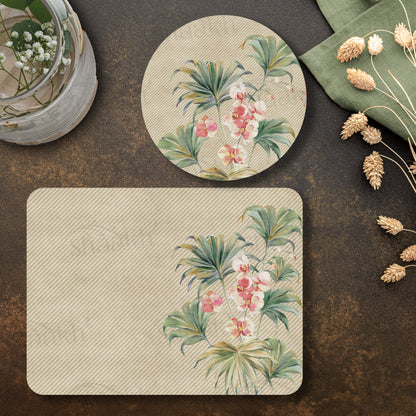 Pastel Orchids Coordinated Set | TWC 089 ( 8 Mats, 4 Trivets )