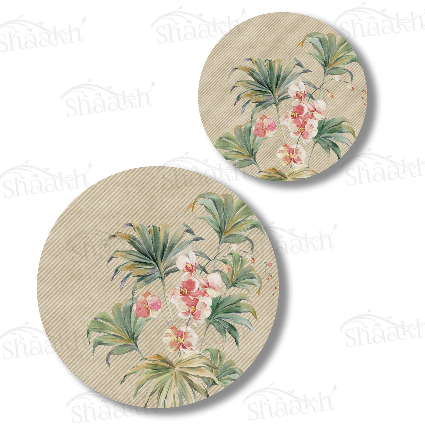 Pastel Orchids Coordinated Set | TWC 089 ( 8 Mats, 4 Trivets )