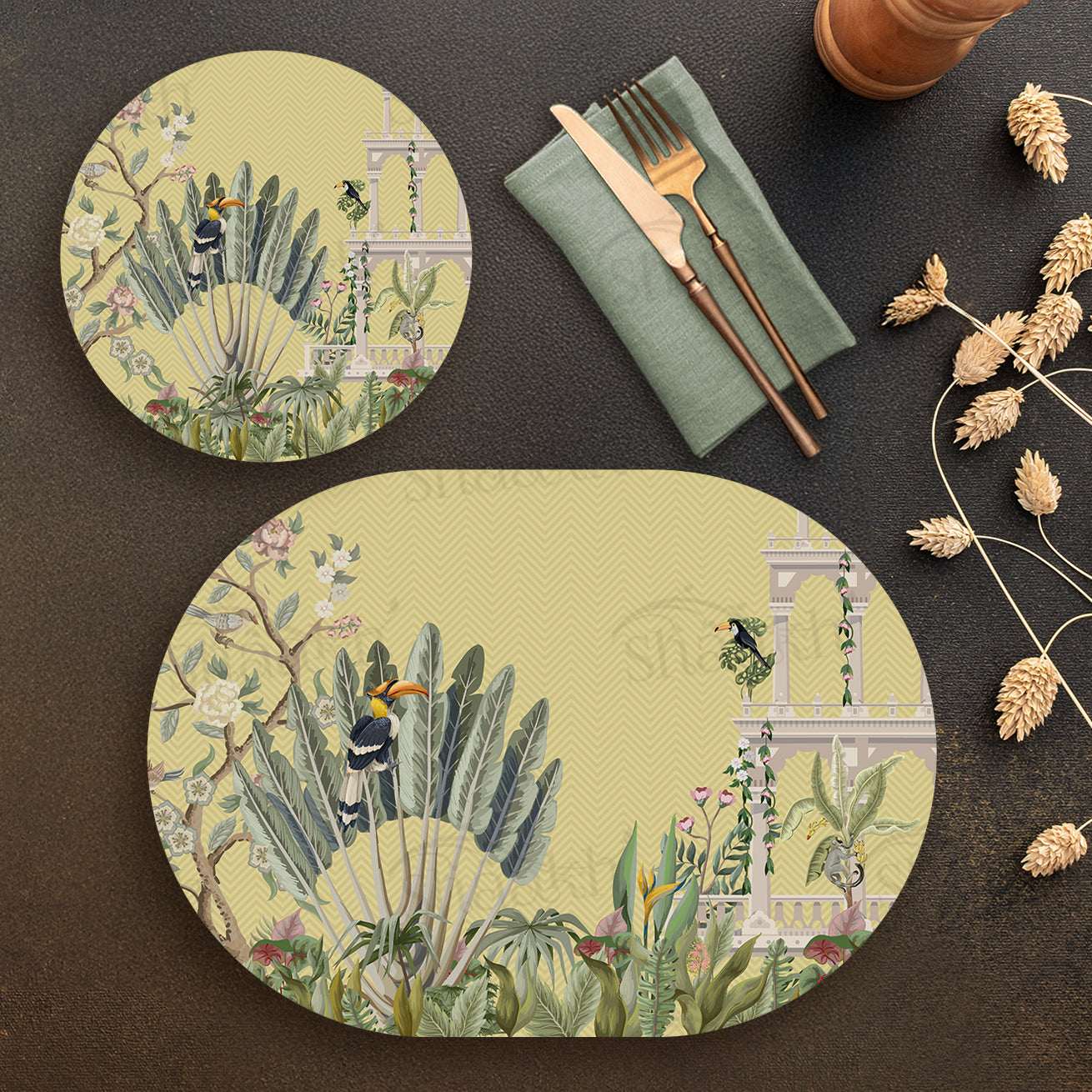 Tropical Paradise Coordinated Set | TWC 090 ( 8 Mats, 4 Trivets )