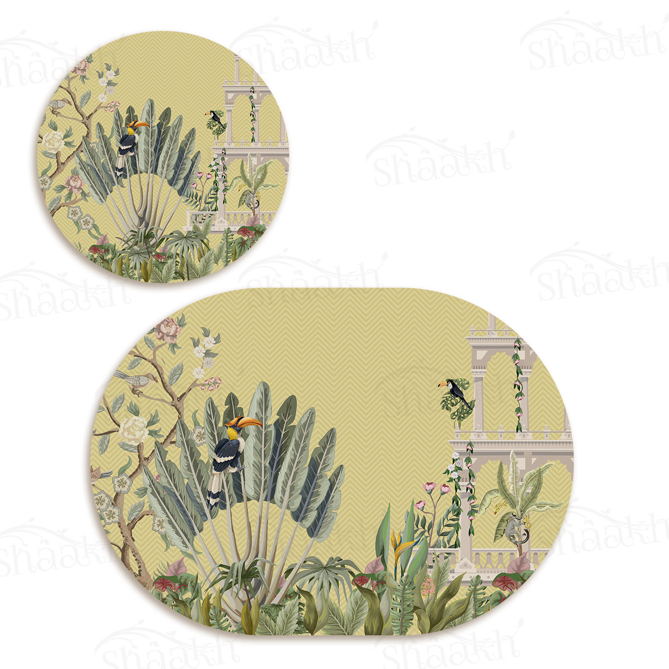 Tropical Paradise Coordinated Set | TWC 090 ( 8 Mats, 4 Trivets )