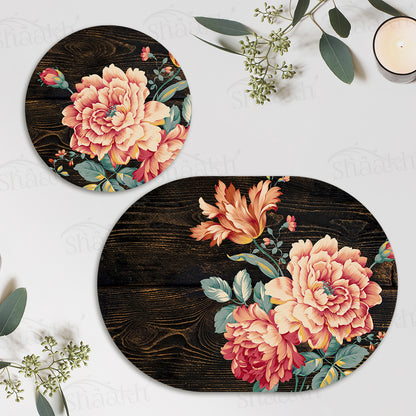 Baroque Art Coordinated Set | TWC 095 (8 Mats, 4 Trivets)