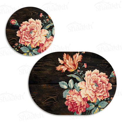 Baroque Art Coordinated Set | TWC 095 (8 Mats, 4 Trivets)