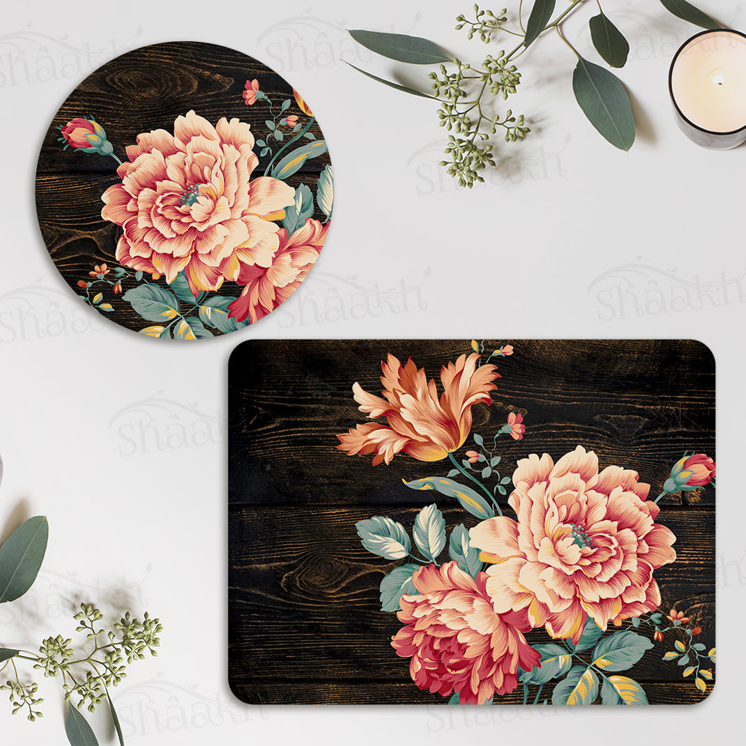 Baroque Art Coordinated Set | TWC 095 (8 Mats, 4 Trivets)