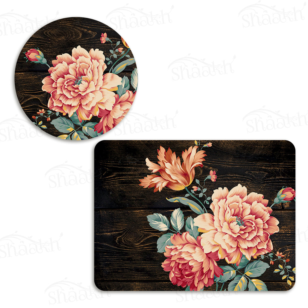 Baroque Art Coordinated Set | TWC 095 (8 Mats, 4 Trivets)