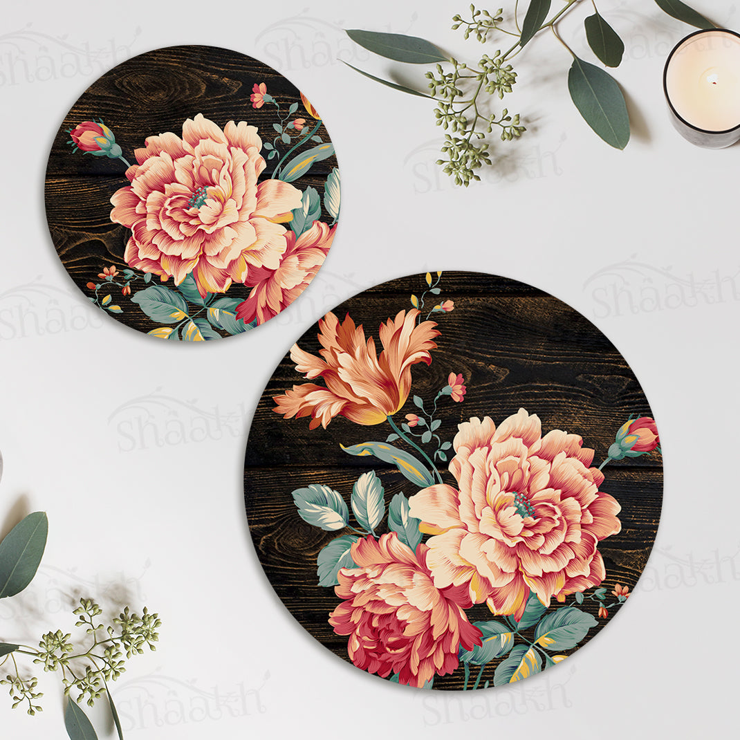 Baroque Art Coordinated Set | TWC 095 (8 Mats, 4 Trivets)