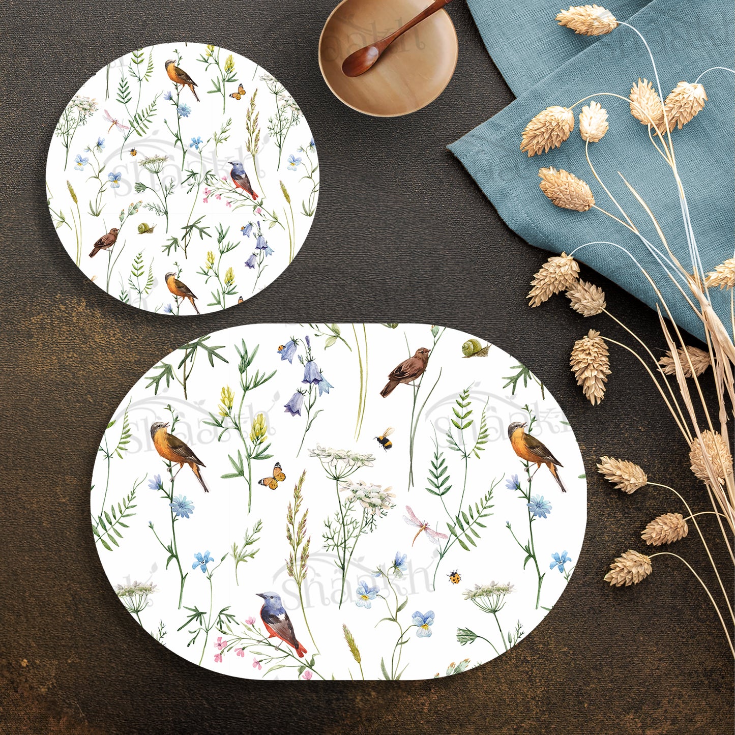 Chirping Around Coordinated Set — coordinated dining set by Shaakh, handcrafted in India
