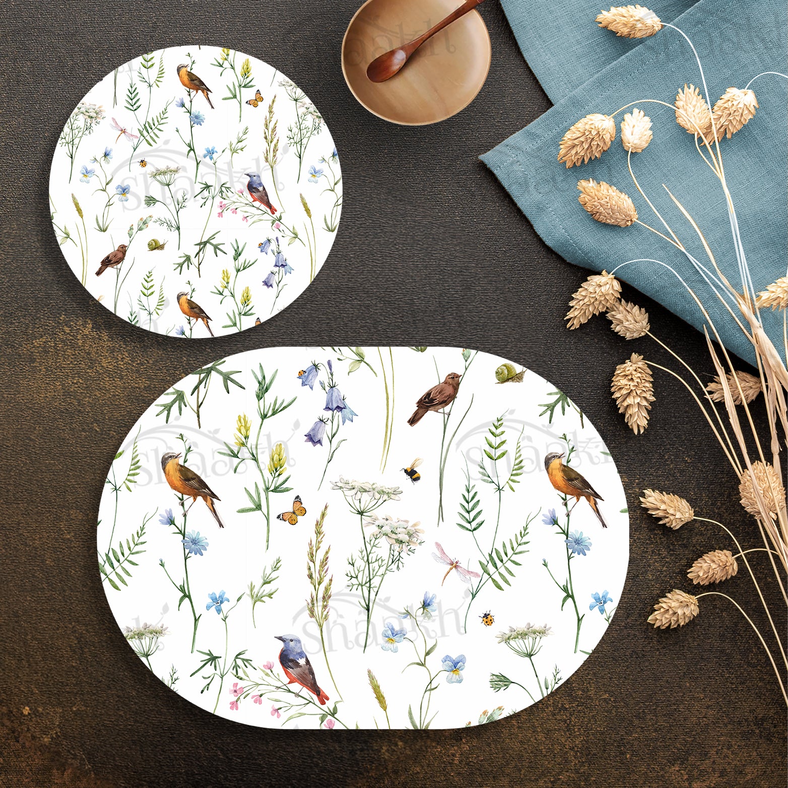 Chirping Around Coordinated Set — coordinated dining set by Shaakh, handcrafted in India