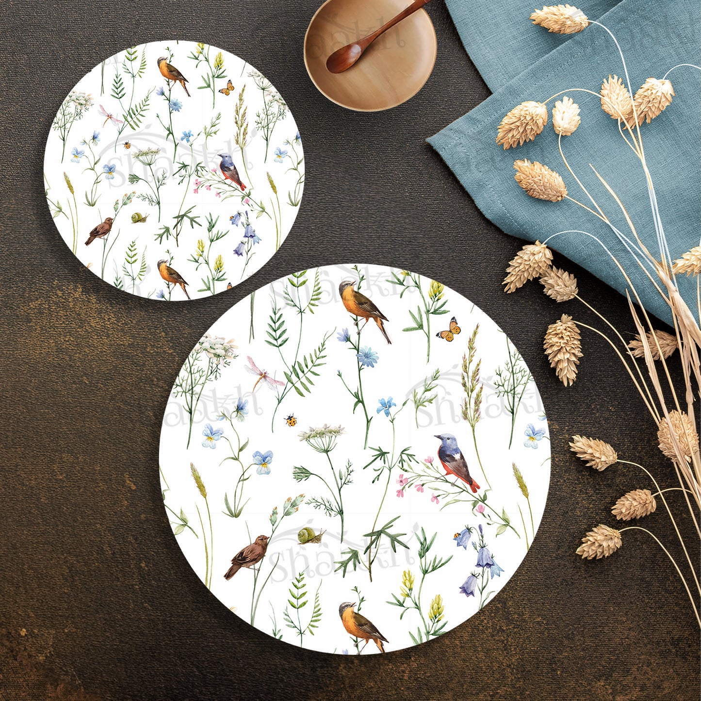 Chirping Around Coordinated Set — coordinated dining set by Shaakh, handcrafted in India