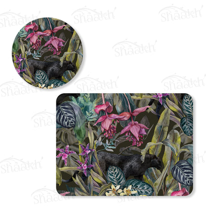 Dramatic Foliage Coordinated Set — botanical design coordinated dining set by Shaakh, handcrafted in India