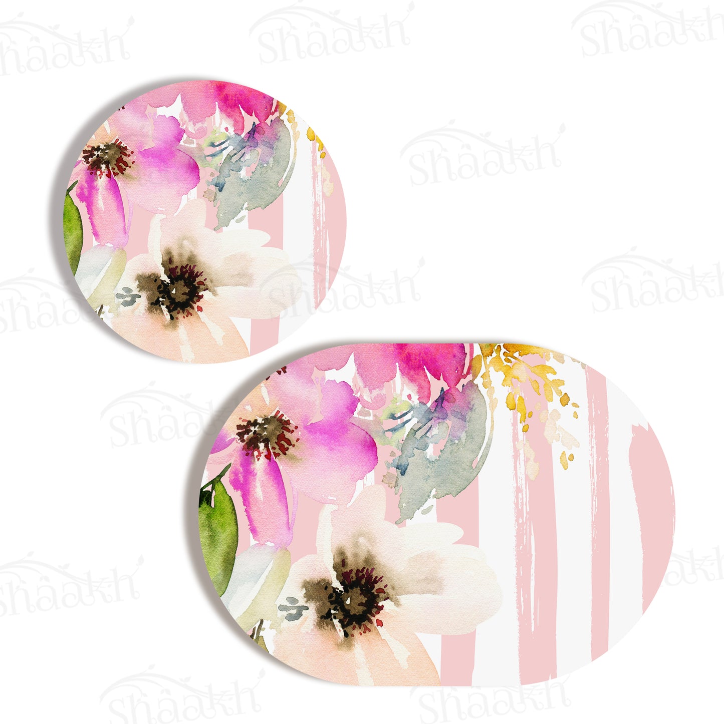 Deconstructed Pastel Color Flowers Coordinated Set — coordinated dining set by Shaakh, handcrafted in India