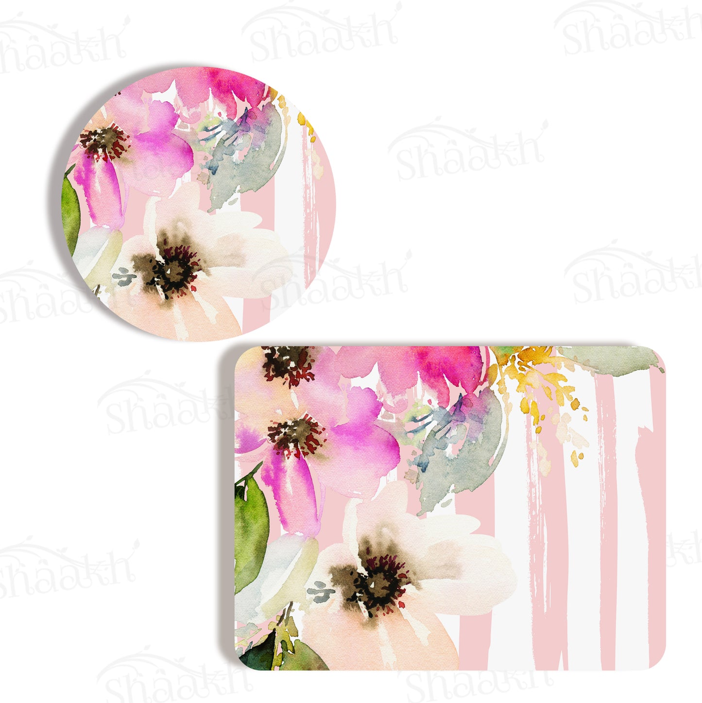 Deconstructed Pastel Color Flowers Coordinated Set — coordinated dining set by Shaakh, handcrafted in India