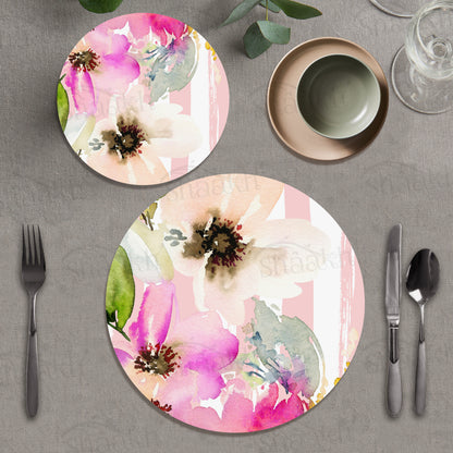 Deconstructed Pastel Color Flowers Coordinated Set — coordinated dining set by Shaakh, handcrafted in India