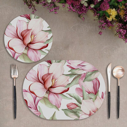 Blooming Magnolia Coordinated Set | TWC 007 (8 Mats, 4 Trivets)