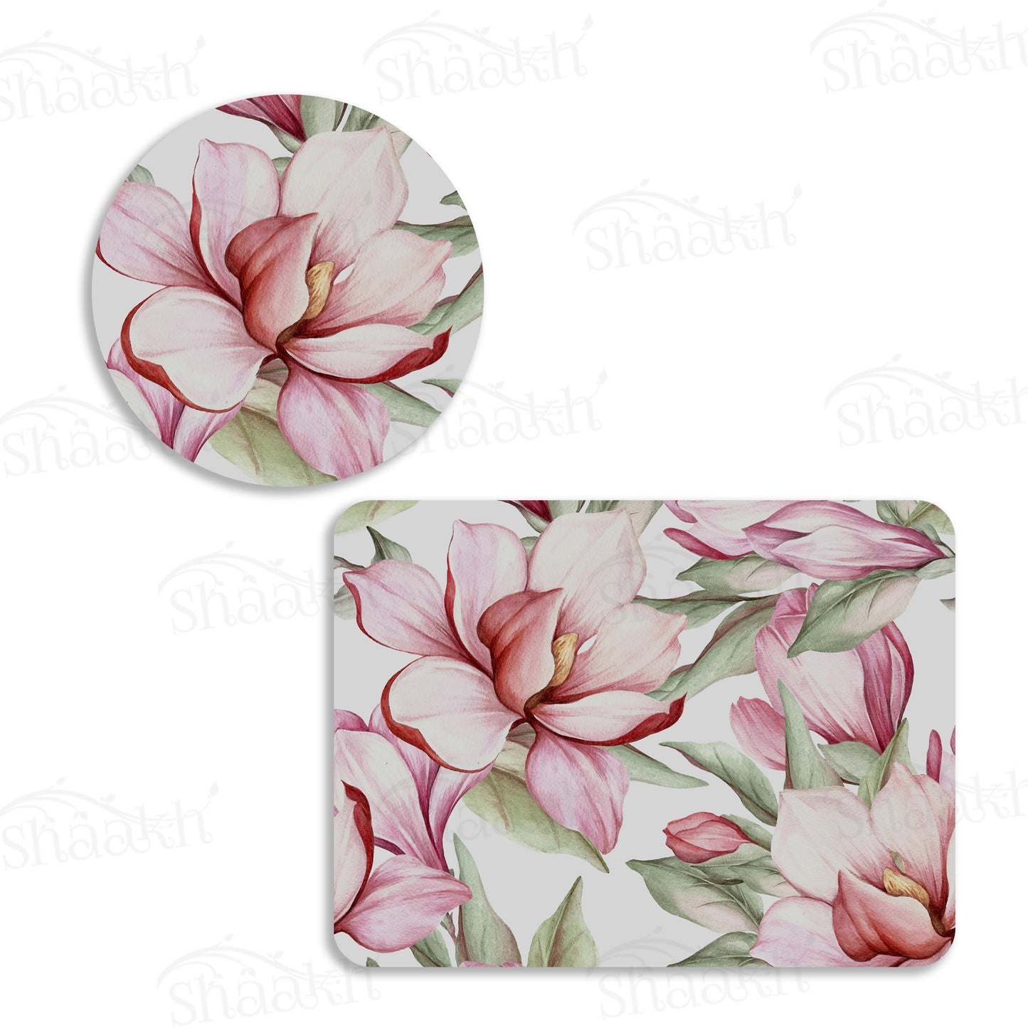 Blooming Magnolia Coordinated Set | TWC 007 (8 Mats, 4 Trivets)