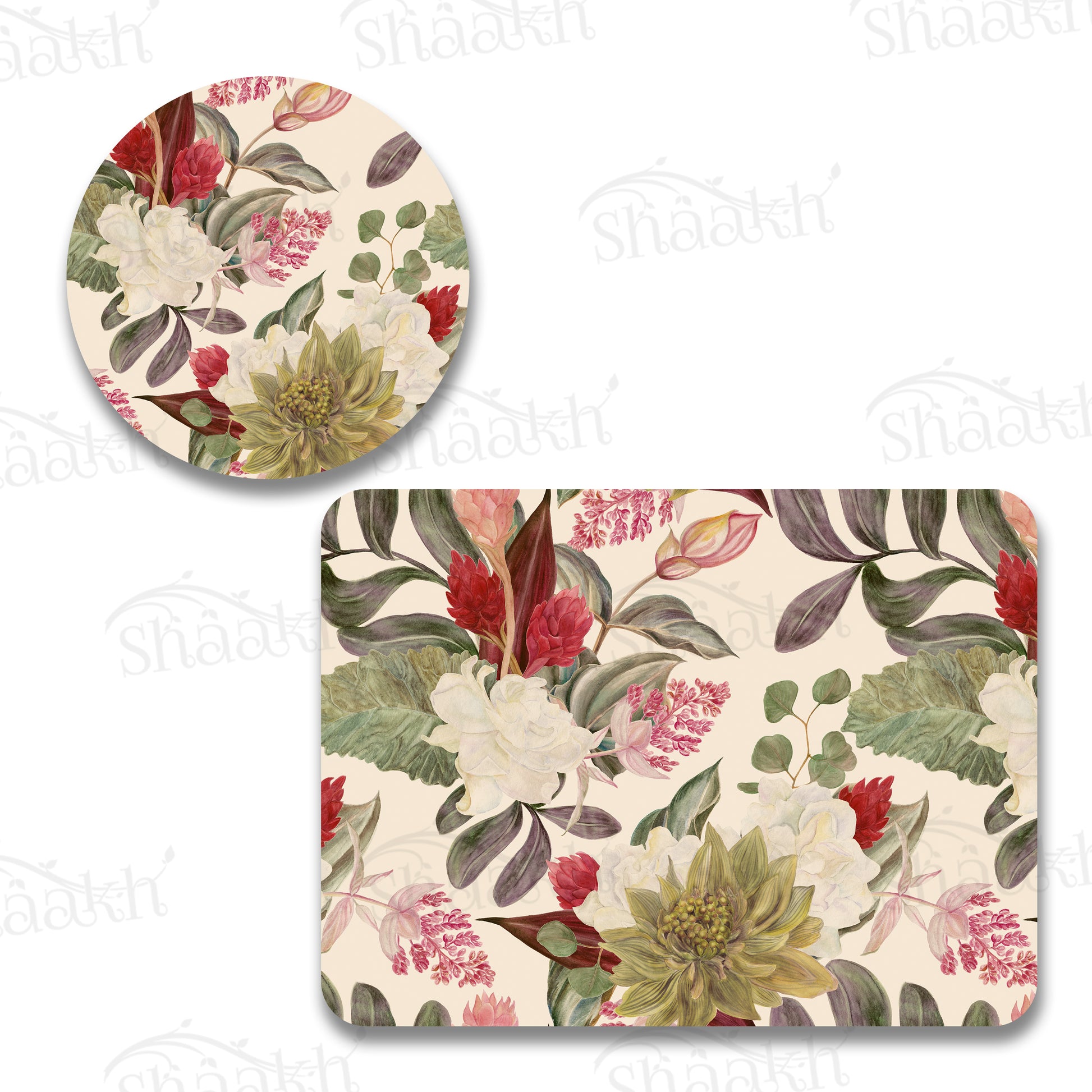 Exotic Blooms Coordinated Set — coordinated dining set by Shaakh, handcrafted in India