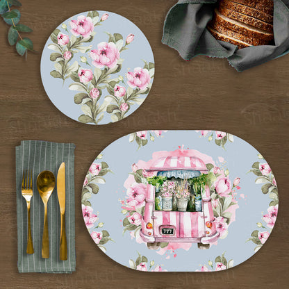 Flower Truck Coordinated Set | TWC 012 (8 Mats, 4 Trivets)