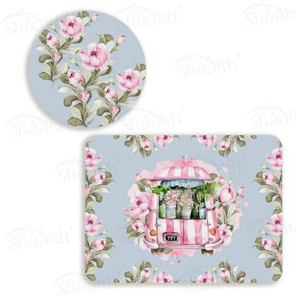 Flower Truck Coordinated Set | TWC 012 (8 Mats, 4 Trivets)