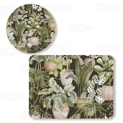 Botanical Heaven Coordinated Set — botanical design coordinated dining set by Shaakh, handcrafted in India