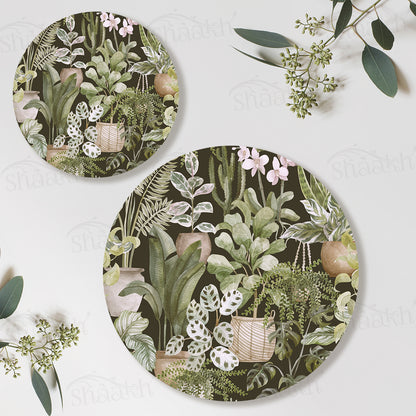 Botanical Heaven Coordinated Set — botanical design coordinated dining set by Shaakh, handcrafted in India