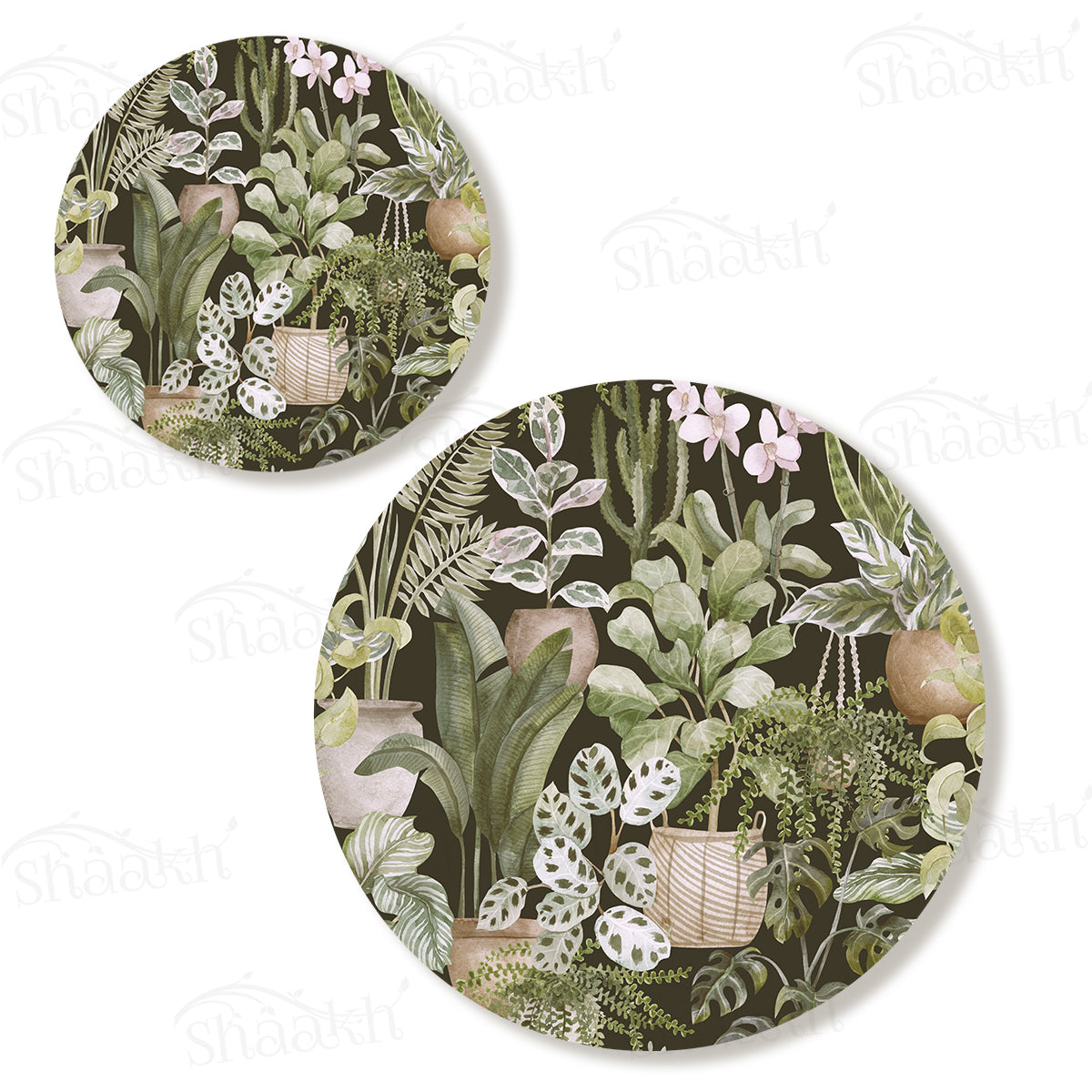 Botanical Heaven Coordinated Set — botanical design coordinated dining set by Shaakh, handcrafted in India