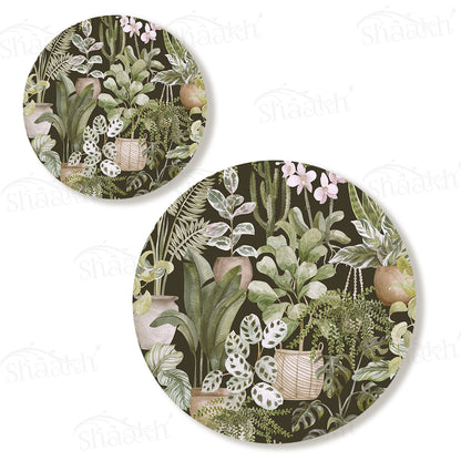 Botanical Heaven Coordinated Set — botanical design coordinated dining set by Shaakh, handcrafted in India