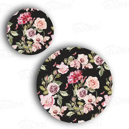 Orchid, Roses and Peony Flowers Coordinated Set — coordinated dining set by Shaakh, handcrafted in India