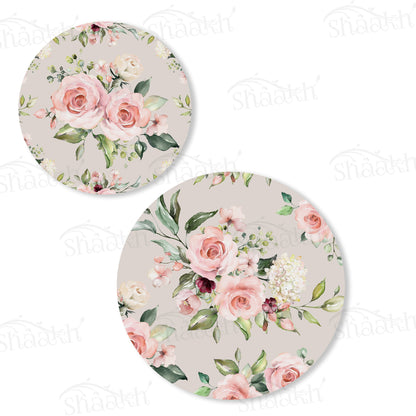 Watercolor Roses Bunch Coordinated Set | TWC 021 (8 Mats, 4 Trivets)
