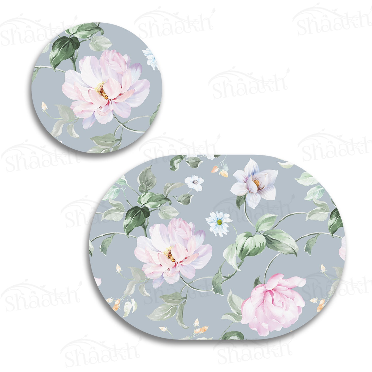 Delicate Blooms Coordinated Set — coordinated dining set by Shaakh, handcrafted in India