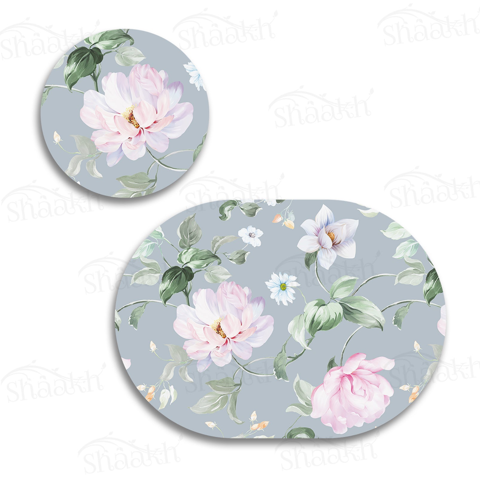 Delicate Blooms Coordinated Set — coordinated dining set by Shaakh, handcrafted in India