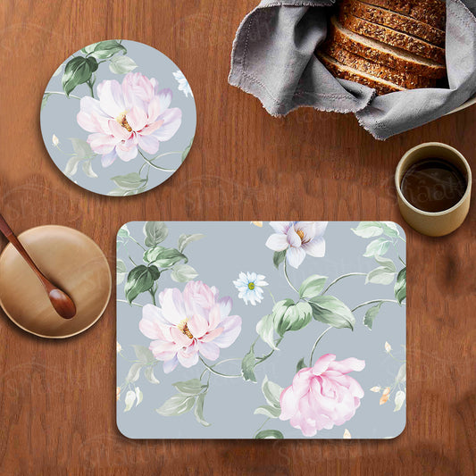 Delicate Blooms Coordinated Set — coordinated dining set by Shaakh, handcrafted in India
