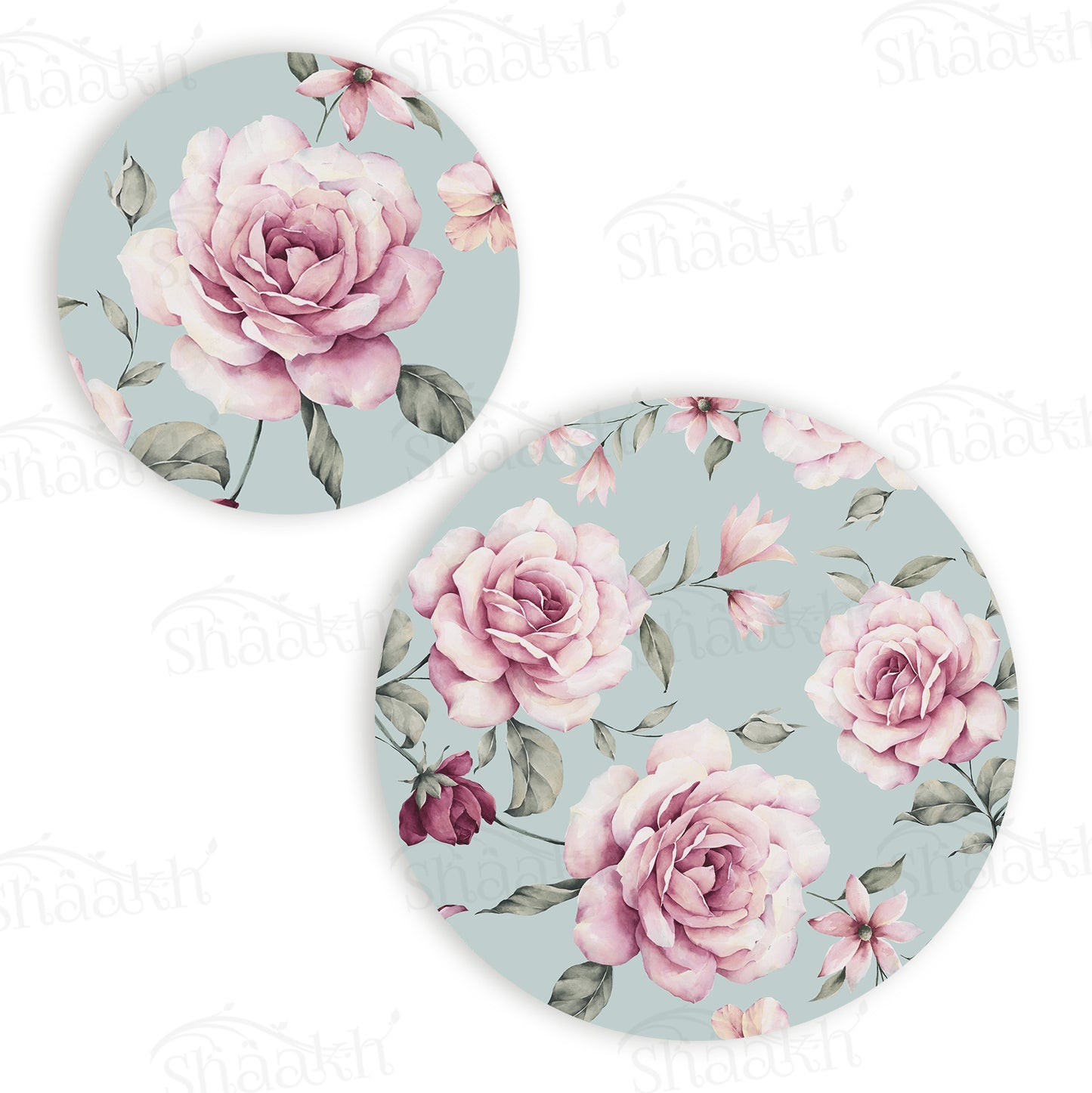 Pale Pink Roses Coordinated Set | TWC 030 (8 Mats, 4 Trivets)