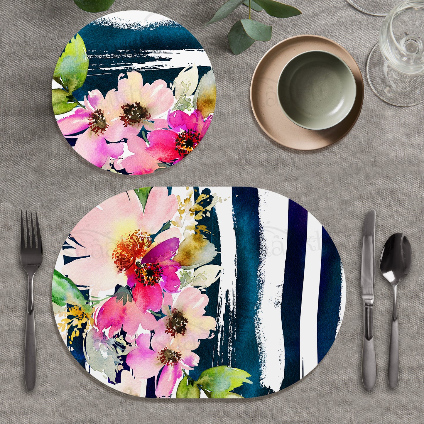 Deconstructed Flowers Coordinated Set — coordinated dining set by Shaakh, handcrafted in India