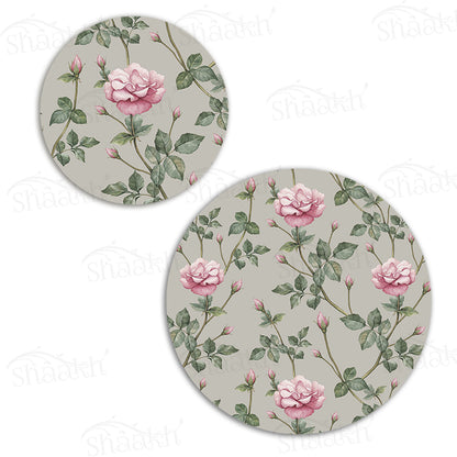Pink Roses Coordinated Set | TWC 045 (8 Mats, 4 Trivets)