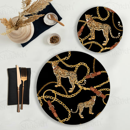 The Royal Leopard Coordinated Set — coordinated dining set by Shaakh, handcrafted in India