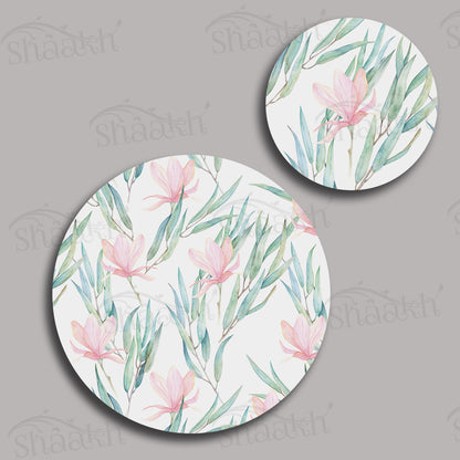 Jasmine Flowers and Eucalyptus Coordinated Set — coordinated dining set by Shaakh, handcrafted in India